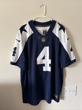 NFL Navy and White #4 Men's Football Jersey